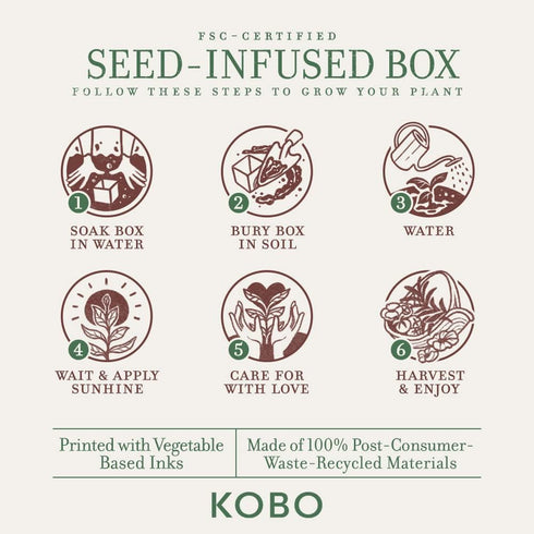 KOBO Wild Tomato Vine Candle, 9 oz | Plantable Box Collection | 100% Pure Soy Wax | Hand-Poured in USA