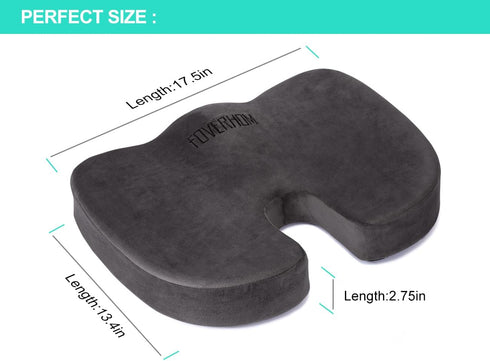 foverhom Gel Seat Cushion for Long Sitting, Office Chair Cushion for Tailbone Pain Relief, Non-Slip Orthopedic Memory