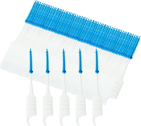 200PCS Interdental Brushes, Double-Ended Silicone Toothpick Dental Floss Picks with Disposable Bristles