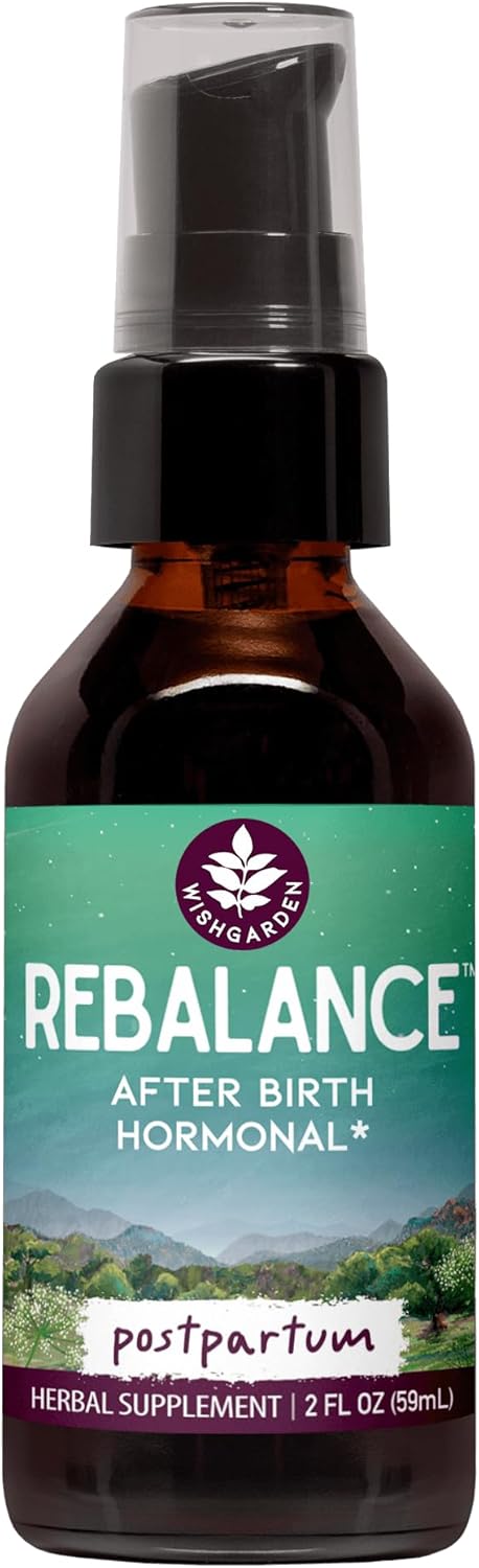 WishGarden Herbs ReBalance After Birth Hormonal Supplement with Vitex Berry & Motherwort, 2oz for Postpartum Balance