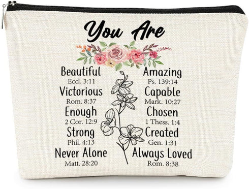 Inspirational Quotes Small Makeup Bag, Positive Cosmetic Pouch, Gifts for Friends, Sisters, Coworkers