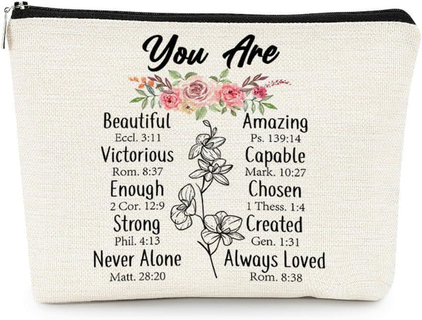 Inspirational Quotes Small Makeup Bag, Positive Cosmetic Pouch, Gifts for Friends, Sisters, Coworkers