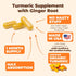 Turmeric Supplement with Ginger Root for Joint & Digestion Support, 60 Caps