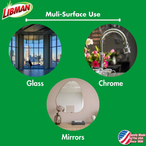 Libman Iluma Glass & Mirror Cleaner, 24 fl oz Refillable Bottle with 5 Total Concentrated Dissolvable Pods