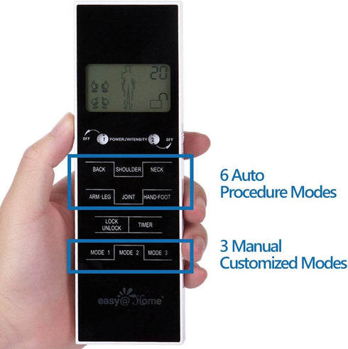 TENS Unit Muscle Stimulator, Easy@Home Electronic Pulse Massager, Pain Management Device with Backlit LCD Display, OTC