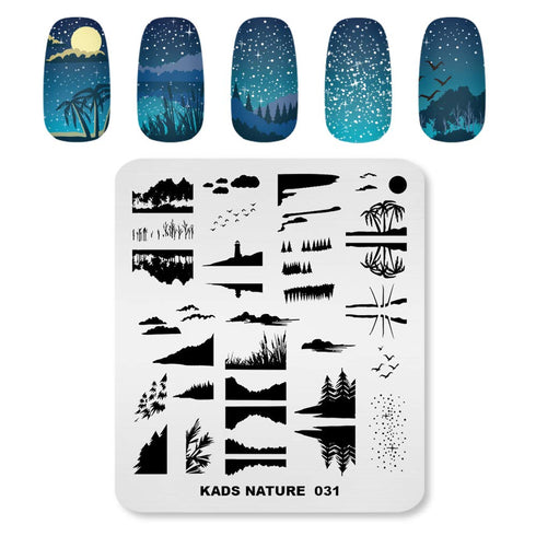 KADS Nail Stamping Plate Nature Template Image Design for Nail Art Decoration and DIY (NA031)