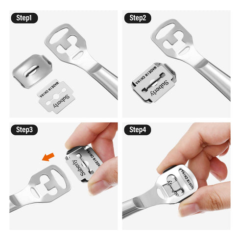 Mudder 120 Pieces Stainless Steel Callus Shaver Replacement Blades - Foot Care Tool for Removing Callus