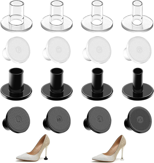High Heel Protectors, 8 Pairs Heel Stoppers & Repair Caps, 4 Sizes Shoe Heel Cover for Women, Perfect for Weddings,