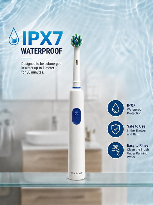 Piza Select 5 IPX7 65000 Rechargeable Sonic Electric Toothbrush - Modes, Waterproof, Type-C Fast Charge, VPM