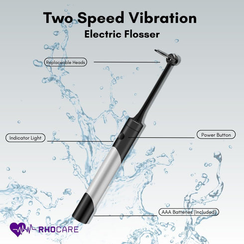 Wireless Electric Flosser, Battery Powered for Teeth Cleaning, Power Dental Flosser for Adults with 50 Heads