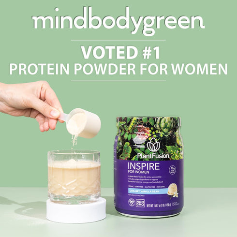 PlantFusion Inspire Plant Protein Powder for Women - Low Carb, Keto, Gluten Free, Non-Dairy, Rich Chocolate, 1 lb
