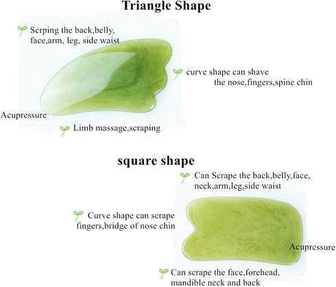7 Pieces Gua Sha Scraping Massage Tool Set, Natural Resin GuaSha Tool for Face, Back, Neck, with Storage Bag (Green)