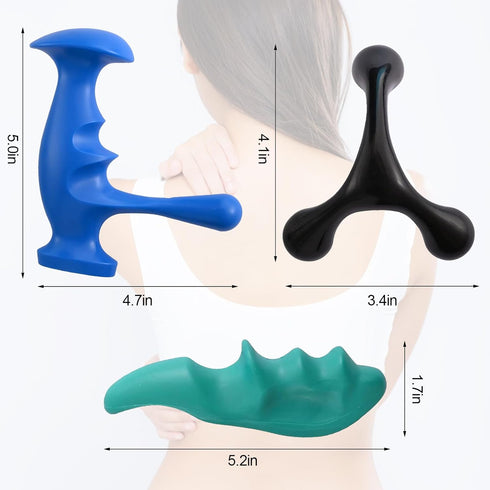 hautllaif Set 1 1 4-Legged Manual Trigger Point Massage Tool and Thumb Saver for Full Body Deep Tissue Massage, Include