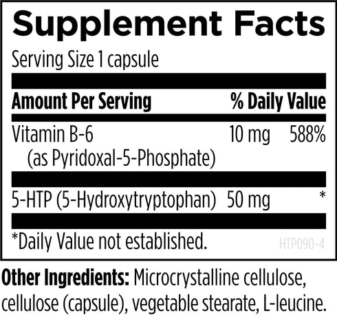 Designs for Health 5-HTP 50mg with Vitamin B6 (P-5-P) - 90 Capsules for Healthy Mood + Appetite