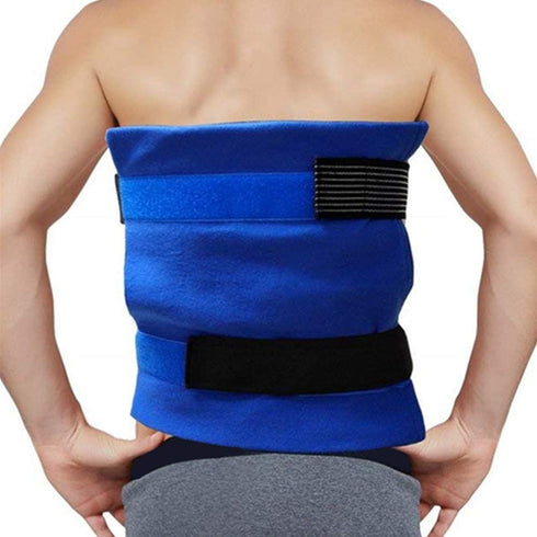WORLD-BIO Large Gel Ice Pack & Wrap - Reusable Hot Cold Therapy Ice Pack for Pain Relief - 11" x 14" Blue