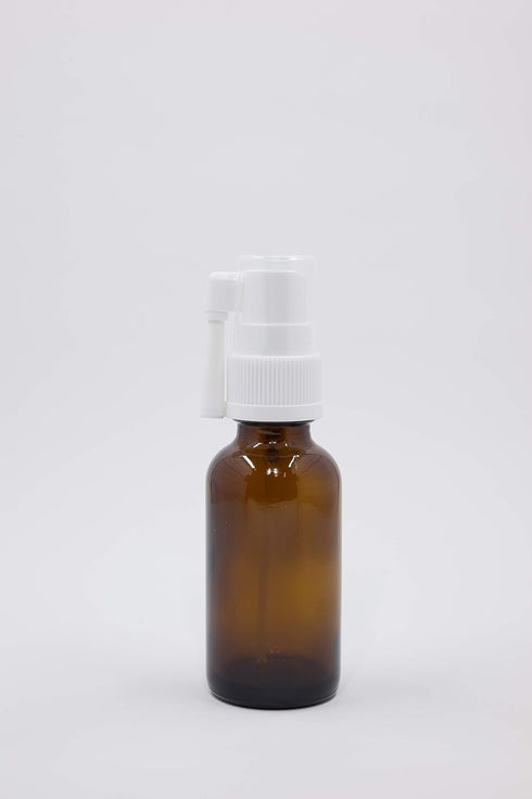 Amber Glass Empty Oral Sprayer 2-Pack, 30ml (1oz) for Colloidal Silver, Iodine, Essential Oils & Water Based