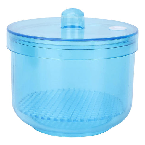 Portable Nail Art Cleaning Box, Nail Sterilizer Box for Manicure Tools, Cleaning Container for Accessories (Blue)