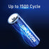 Deleepow 3400mWh Rechargeable AA Lithium Batteries 1500 Cycle with USB C Cable, 4-Pack
