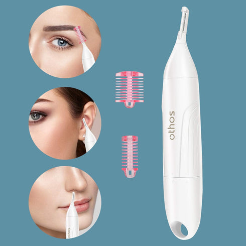 Multi-Functional Electric Trimmer Kit for Women - Bikini, Nose & Eyebrow Trimmer, Foil Shaver, Waterproof, AA Battery