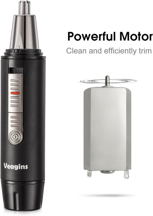Nose Hair Trimmer for Men Wet Dry Facial Ear Hair Clipper with Vacuum System & Dual-Edge Blade