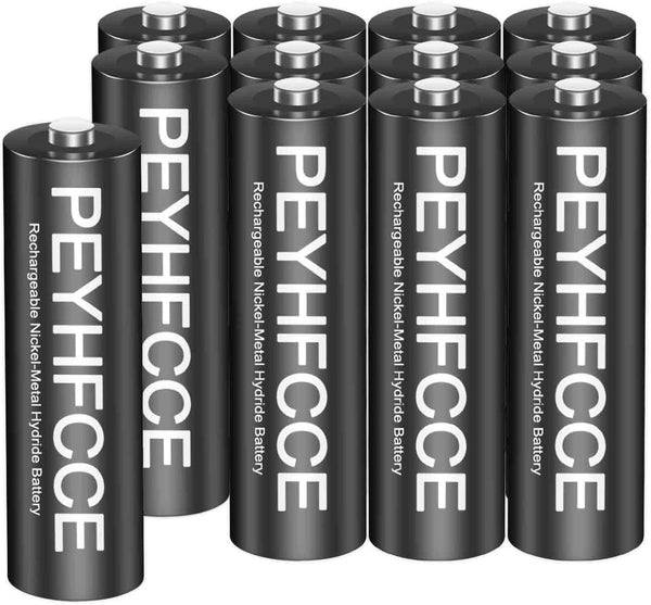 PEYHFCCE 1.2V 600mAh Rechargeable AA Batteries NiMH Solar AA Battery for Outdoor Solar
