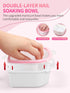 Nail Soaking Bowl with Triangle Cuticle Peeler, Stainless Steel Cuticle Pusher, 3pcs Set for Gel Polish Removal