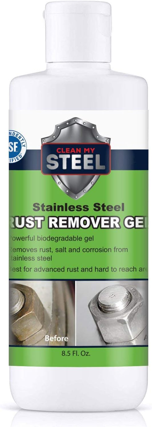 Heavy-Duty Industrial Rust Stain Remover - Metal Cleaner Gel for Stainless Steel, No Scrubbing Needed (8.5 oz)