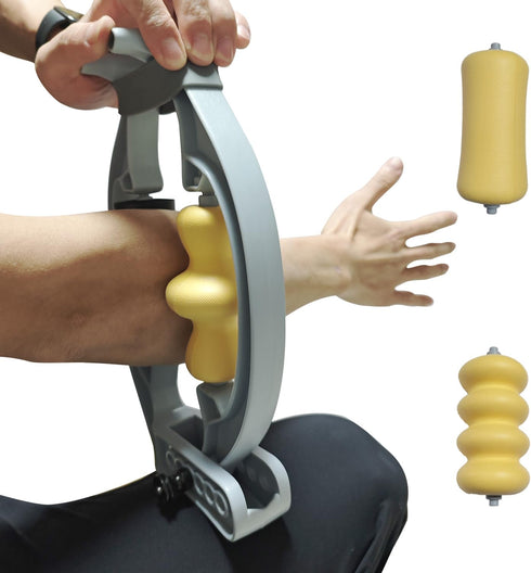 myogaga Tennis Elbow Relief & Pain Relief Forearm Roller with Three Replaceable Massage