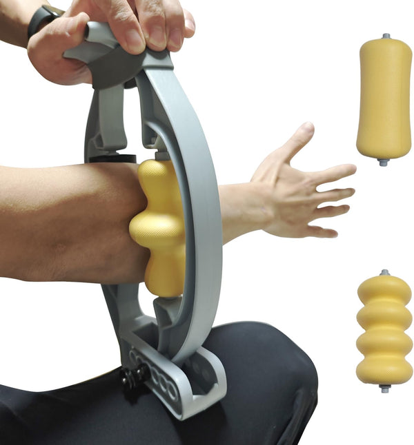 myogaga Tennis Elbow Relief & Pain Relief Forearm Roller with Three Replaceable Massage