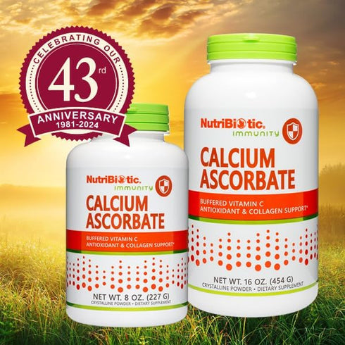 NutriBiotic Calcium Ascorbate Vitamin C Powder, 16 Oz, Essential Antioxidant & Collagen Supplement