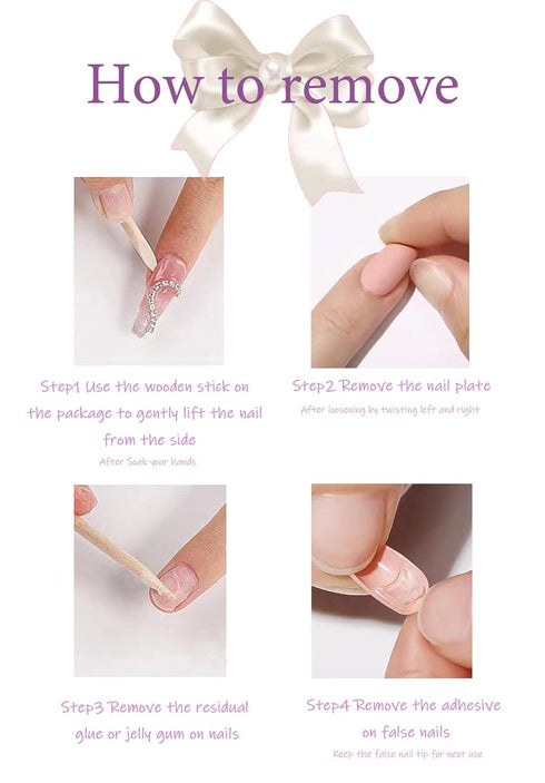 Press on Nails Short Square, 24Pcs Fake Nails with Designs, Glossy Glue on Acrylic Artificial Nails for Women