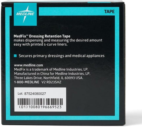 Medline MedFix Dressing Retention Tape, 2" x 11 yd, Secures Primary Dressings