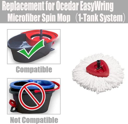 Spin Mop Head, Base, Handle Replacement for O-Ceda EasyWring Microfiber Spin Mop Combo Set