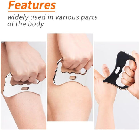 Rylpoint Guasha Massage Tool, Grade Stainless Steel Scraping Tool for Soft Tissue Upgrade Physical Therapy Stuff,Used
