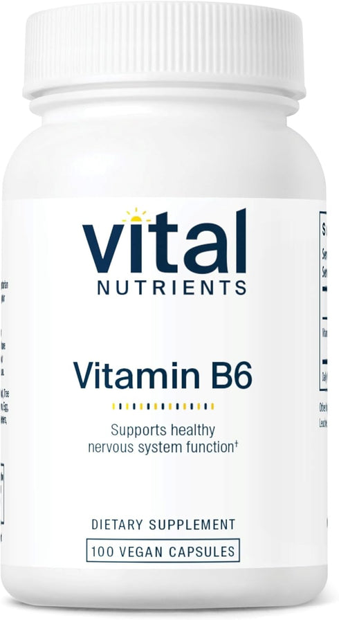Vital Nutrients Vitamin B6 | Vegan Methylated B6 for Nervous System & Muscle Health | 100 Capsules
