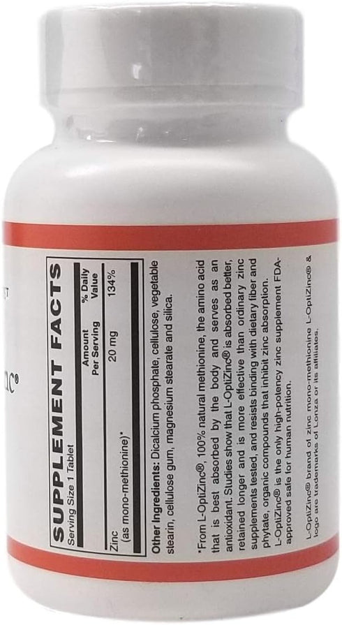 Holistic Health International, LLC 100 L-OPTIZINC, Tablets