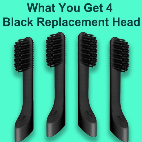 4-Pack Black Toothbrush Replacement Heads, Compatible with Quip Electric Brush Head Refill for Quip Black