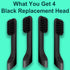 4-Pack Black Toothbrush Replacement Heads, Compatible with Quip Electric Brush Head Refill for Quip Black
