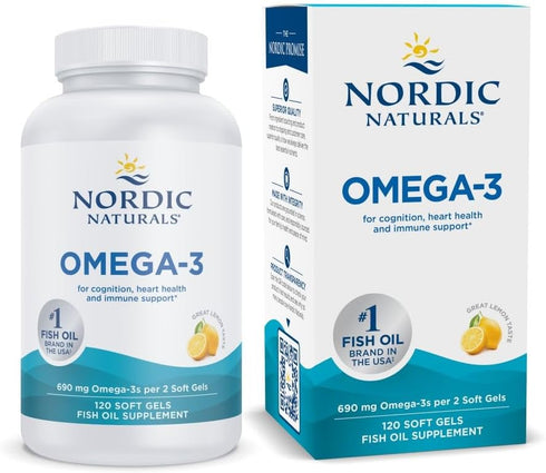 Nordic Naturals Omega-3, Lemon Flavor - 120 Soft Gels - 690 mg