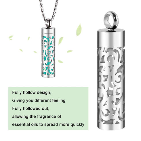Essential Oil Necklace for Women, 316L Stainless Steel Aromatherapy Pendant Diffuser Jewelry Gift for Men Women