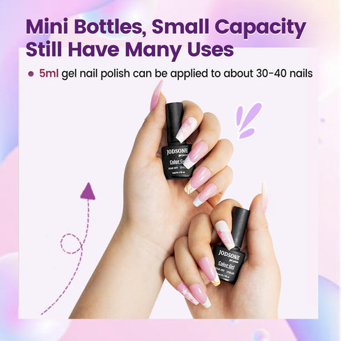 JODSONE Gel Nail Set, 20 Colors High Shine Gel Polish with Base Top Matte Coat, Gorgeous Gifts Show Charm