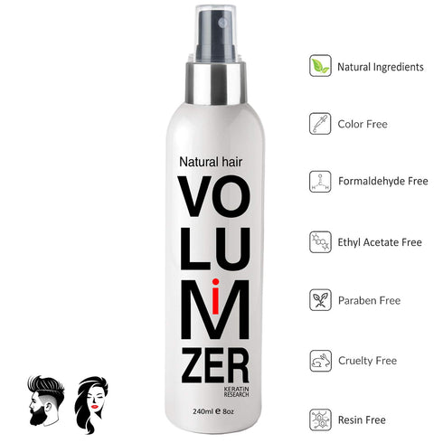 KERATIN RESEARCH Fine Hair Volumizing Spray + Thickener for Women & Men - Instant Natural Lift for Finer Strands,