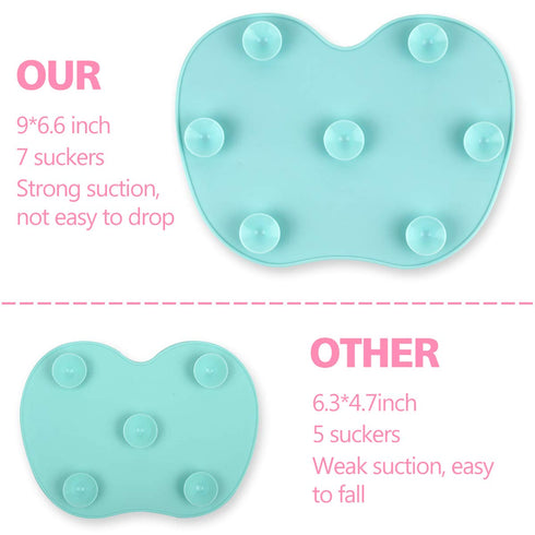 Silicon Makeup Brush Cleaning Mat, Portable Cosmetic Brush Cleaner Pad with Suction Cup (green)