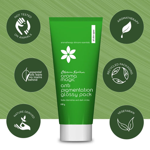 Anti Pigmentation Glossy Pack | 3.53 Oz (100g) | Essential Aromatherapy Skincare for Pigmentation and Dark Circles