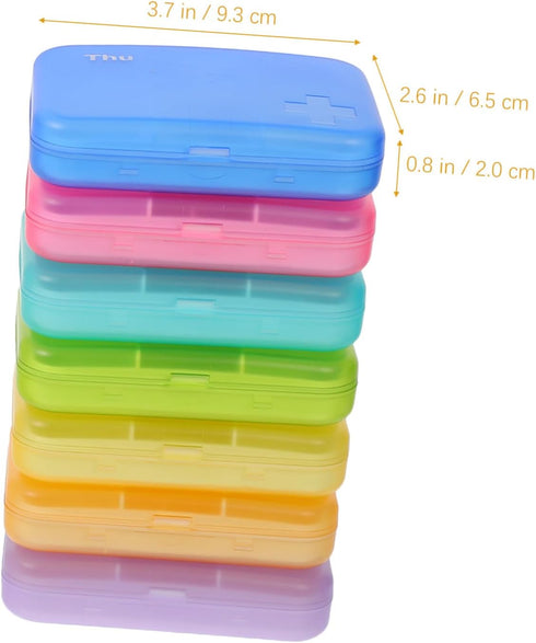 Holibanna Portable Weekly Medicine Organizer Case with Lid Lightweight Pill Box Container for Travel and Daily Use