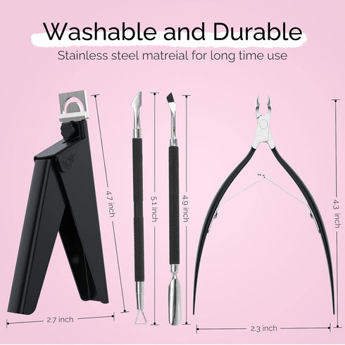 Melodysusie Acrylic Nail Clippers 4 in 1 Set, Adjustable Stainless Steel Nail Clippers for Acrylic Nails