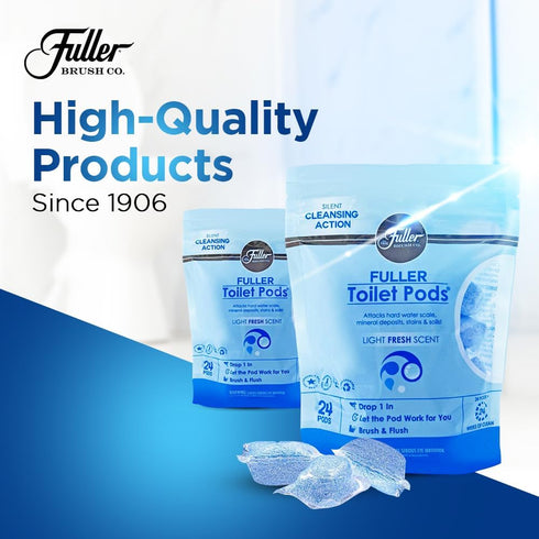 Fuller Brush Toilet Bowl Cleaner Pods - Water Soluble Tablet Cleansers for Toilets, Removes Odors & Stains, Light Fresh