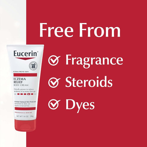 Eucerin Eczema Relief Body Cream with Colloidal Oatmeal, Ceramide-3 and Licorice Root Extract, 14 Oz Tube
