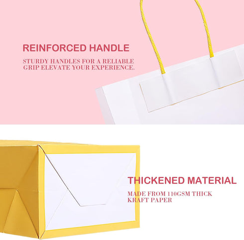 Kolldenn 24 Pack 5.9 3.1 8.3 Inch 6 Pastel Graduation Gift Paper Bags with Tissue Paper x x Colors Rainbow Kraft Goodie
