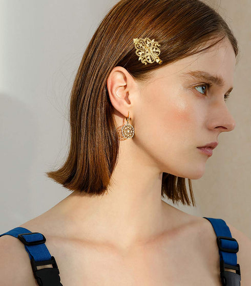 inSowni 30 Pack Gold Metal Alligator Hair Clips, Decorative Accessories for Women and Girls, Leaf Flower Butterfly